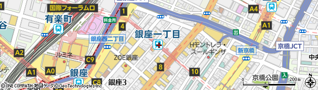東京都中央区周辺の地図