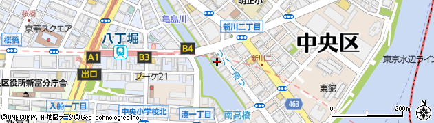 亀島川温泉新川の湯ドーミーイン東京八丁堀周辺の地図