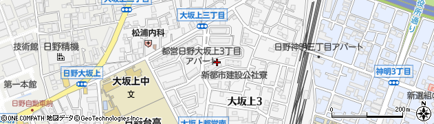 東京都日野市大坂上周辺の地図