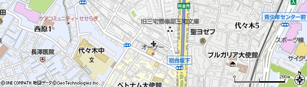 東京都渋谷区初台2丁目4周辺の地図