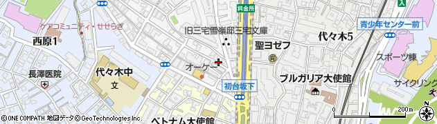 渋谷区初台2丁目akippa駐車場周辺の地図