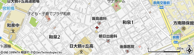 東京都杉並区和泉2丁目32周辺の地図