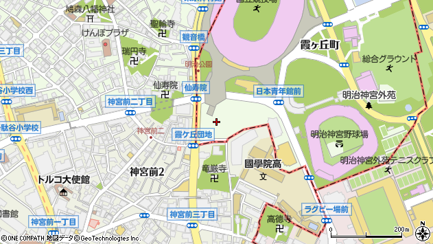 〒160-0013 東京都新宿区霞ケ丘町の地図
