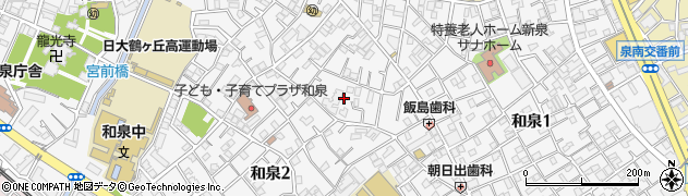 東京都杉並区和泉2丁目38周辺の地図