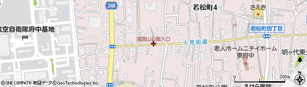 浅間山公園入口周辺の地図