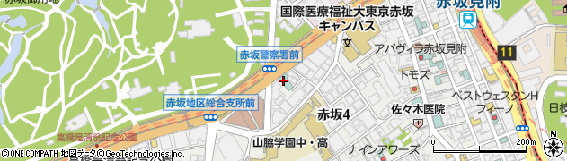 ホテルモントレ赤坂周辺の地図