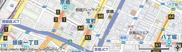 宝町駅周辺の地図