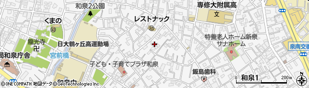 東京都杉並区和泉2丁目40周辺の地図