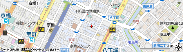 東京都中央区八丁堀2丁目16-8周辺の地図