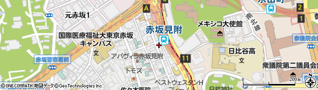 ファミリーマート赤坂見附駅前店周辺の地図
