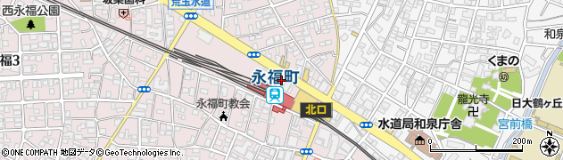 東京新聞　永福町・日経販売所周辺の地図