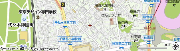 セブンイレブン渋谷千駄ヶ谷３丁目店周辺の地図