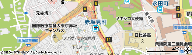 赤坂見附駅周辺の地図