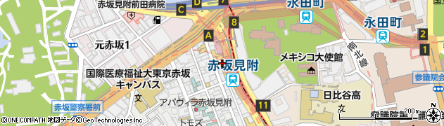 ビックカメラ赤坂見附駅店周辺の地図