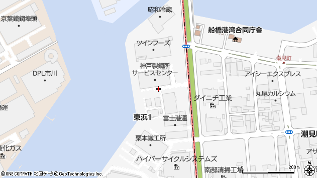 〒272-0003 千葉県市川市東浜の地図