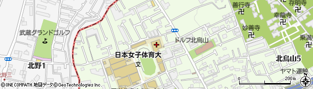 学校法人二階堂学園　日本女子体育大学事務局学事課庶務周辺の地図