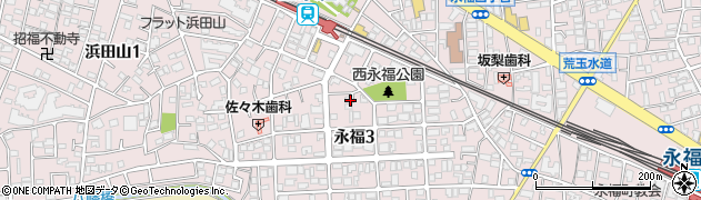 東京都杉並区永福3丁目38周辺の地図