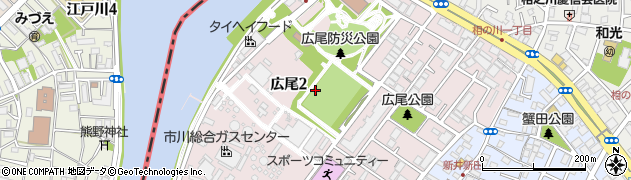 千葉県市川市広尾周辺の地図