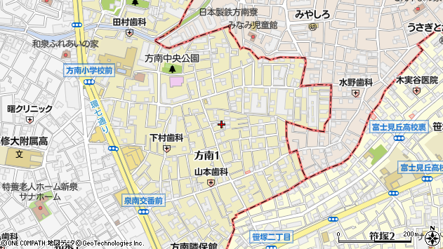 〒168-0062 東京都杉並区方南の地図