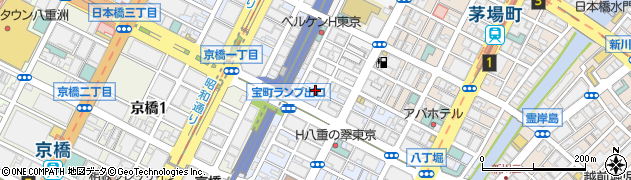 東京都中央区八丁堀1丁目周辺の地図