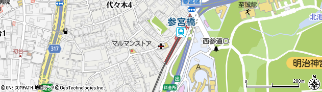 松屋 参宮橋店周辺の地図