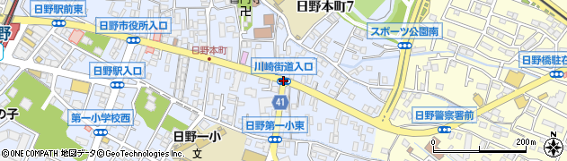 川崎街道入口周辺の地図