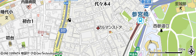 東京都渋谷区代々木4丁目53周辺の地図