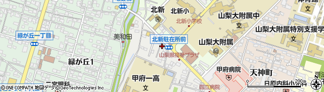 甲府美咲郵便局周辺の地図