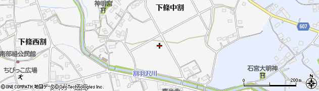 山梨県韮崎市大草町（下條中割）周辺の地図