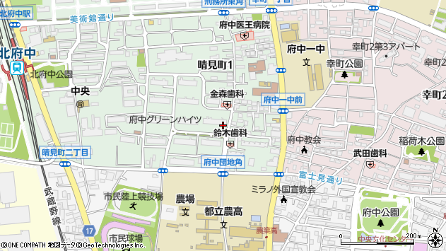 〒183-0057 東京都府中市晴見町の地図