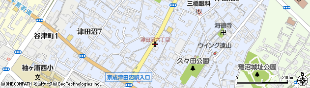 津田沼六丁目周辺の地図