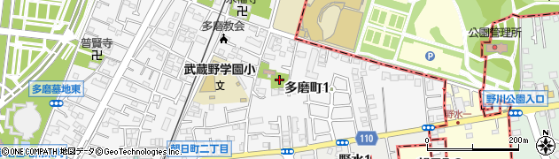 多磨町公園周辺の地図