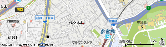 東京都渋谷区代々木4丁目周辺の地図