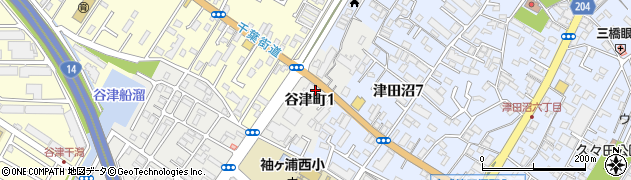 千葉県習志野市谷津町周辺の地図
