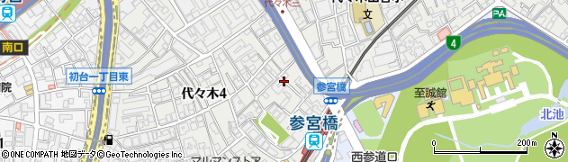 東京都渋谷区代々木4丁目15周辺の地図