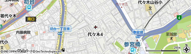 東京都渋谷区代々木4丁目21周辺の地図