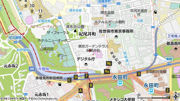 〒102-0094 東京都千代田区紀尾井町の地図