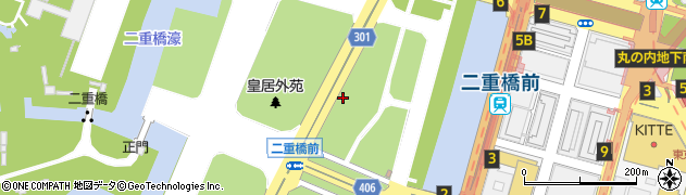 東京都千代田区皇居外苑周辺の地図