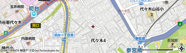 東京都渋谷区代々木4丁目40周辺の地図