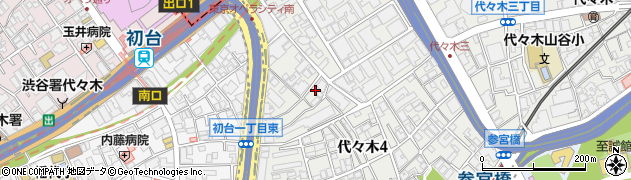 東京都渋谷区代々木4丁目39周辺の地図