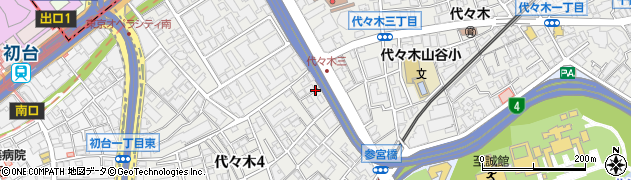 東京都渋谷区代々木4丁目17周辺の地図