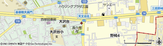 三鷹大沢郵便局周辺の地図