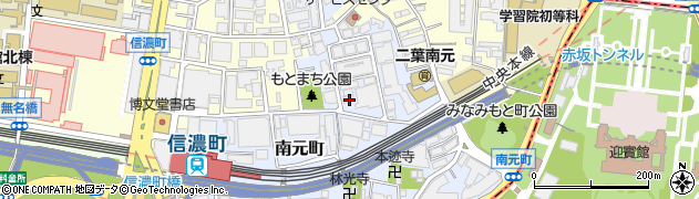 東京都新宿区南元町周辺の地図