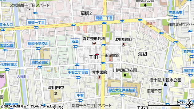 〒135-0013 東京都江東区千田の地図