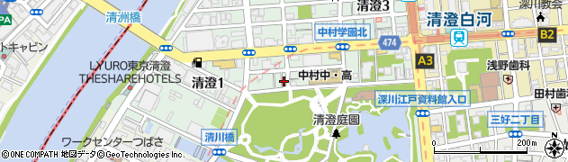 東京都江東区清澄周辺の地図