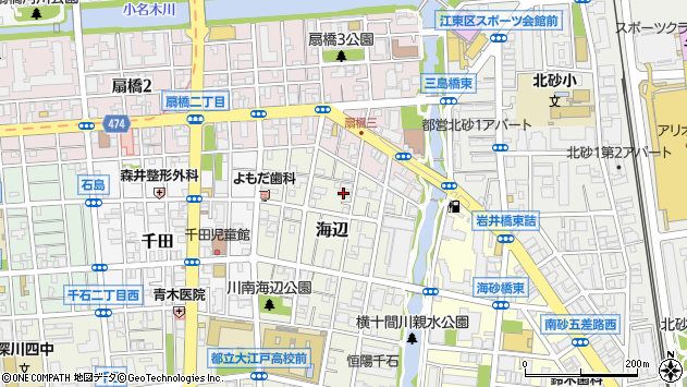 〒135-0012 東京都江東区海辺の地図