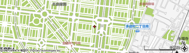 東京都府中市多磨町周辺の地図