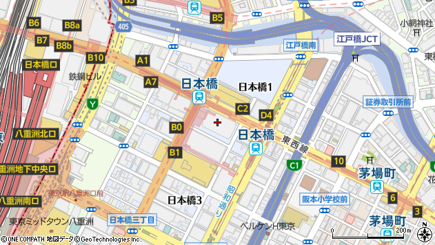 〒103-6023 東京都中央区日本橋 東京日本橋タワー（２３階）の地図