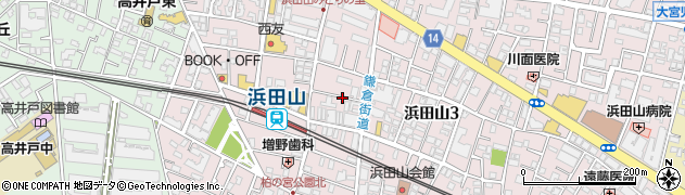 浜田山北第一自転車駐車場周辺の地図