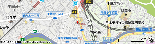 ファミリーマート代々木駅西店周辺の地図